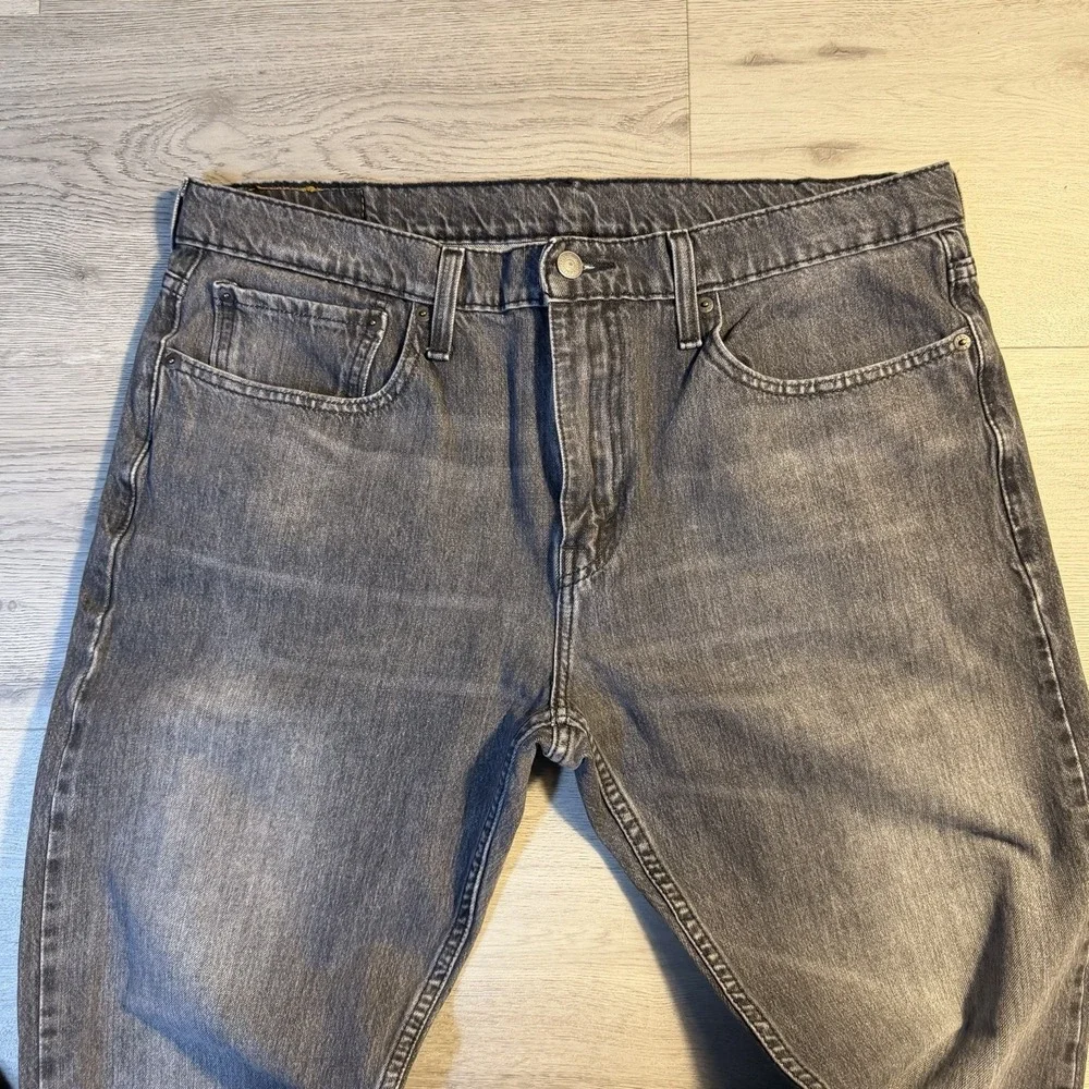 Levi's 502 Jeans Men 36x29 Gray Wash Straight Fit Denim Pants